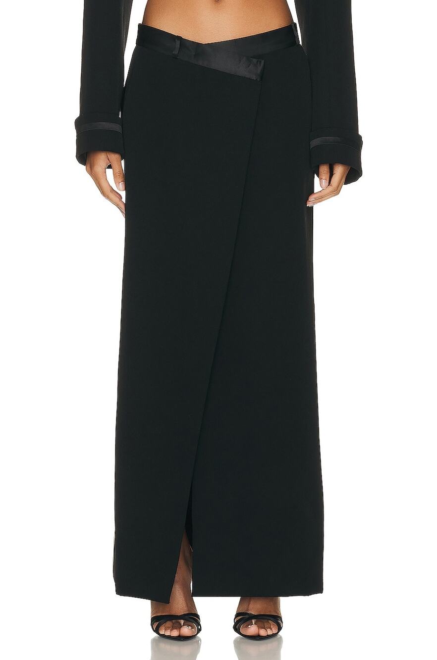 Simkhai Satin Black Clarisse Maxi Skirt Size 6 NWT